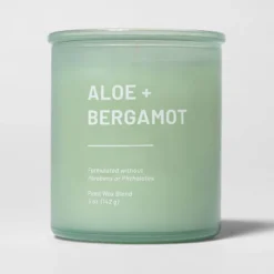 Glass Jar Aloe And Bergamot Candle Green - Threshold™ -Home Deals Store GUEST 073b9542 5bc7 4c27 b1bf 1bfff5fc259b