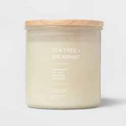 Glass Jar Tea Tree And Spearmint Candle Beige - Threshold™ -Home Deals Store GUEST 08840a6f eb81 4eba bdb2 82fa19c57c5b