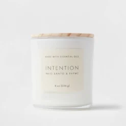 Wood Lidded Glass Wellness Intention Candle - Threshold™ -Home Deals Store GUEST 0999c516 ae7a 45de 97e2 6ac895015e1c