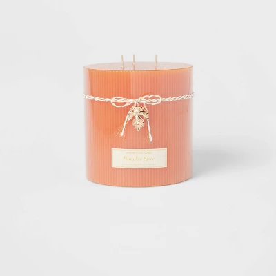 Ribbed Pillar Pumpkin Spice Candle - Threshold™ 6 Ribbed Pillar Pumpkin Spice Candle - Threshold™ - Image 6