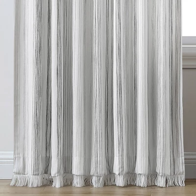 1pc 50"x84" Light Filtering Striped Curtain Panel Gray - Threshold™ 2 1pc 50"x84" Light Filtering Striped Curtain Panel Gray - Threshold™ - Image 2