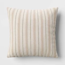 Cotton Flax Woven Striped Square Throw Pillow - Threshold™ -Home Deals Store GUEST 198ca62a 31c1 4b5d b1dc 9f59aefb0017