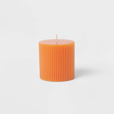 Ribbed Pillar Pumpkin Spice Candle - Threshold™ 2 Ribbed Pillar Pumpkin Spice Candle - Threshold™ - Image 2