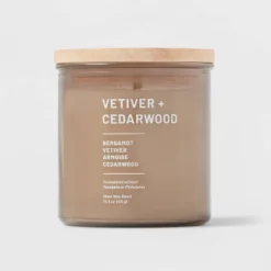 Glass Jar Vetiver And Cedarwood Candle Brown - Threshold™ -Home Deals Store GUEST 2be66217 9673 4f71 89d7 981533e54650
