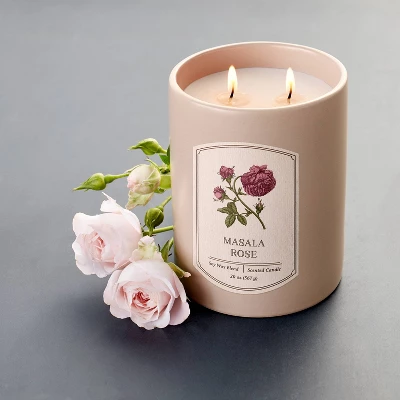 20oz Ceramic Masala Rose Candle Pink - Threshold™ Designed With Studio McGee 1 20oz Ceramic Masala Rose Candle Pink - Threshold™ Designed With Studio McGee