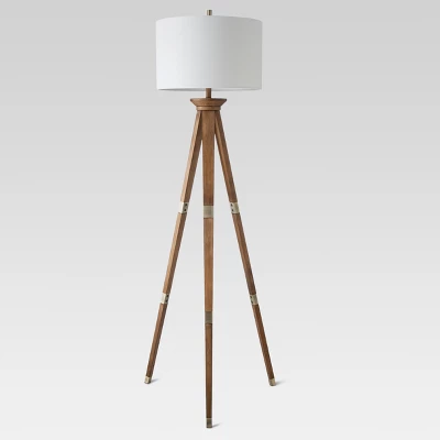 Oak Wood Tripod Floor Lamp Dark Brown - Threshold™ 11 Oak Wood Tripod Floor Lamp Dark Brown - Threshold™ - Image 11