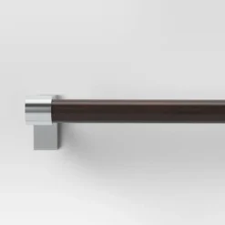 Dark Faux Wood Curtain Rod Nickel - Threshold™ -Home Deals Store GUEST 3f1572b1 fc3d 4ce8 8600 dec628aa2d09