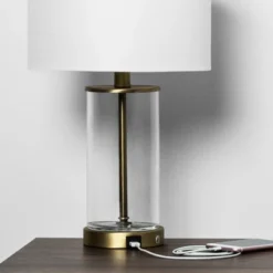 Fillable Accent With USB Table Lamp Brass - Threshold -Home Deals Store GUEST 4230aee3 786a 4bde a46a 8ba460f4ad48