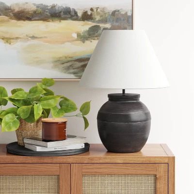 Large Ceramic Table Lamp Black - Threshold™ 2 Large Ceramic Table Lamp Black - Threshold™ - Image 2