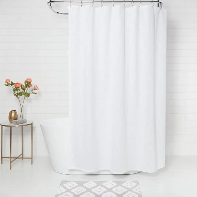 Woven Shower Curtain White - Threshold™ 1 Woven Shower Curtain White - Threshold™
