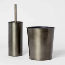 Aluminum Toilet Brush And Holder Set With Aged Metal Finish Gray - Threshold™ -Home Deals Store GUEST 8ef08b23 f6d2 4c7b 8990 b0c2c3aed888