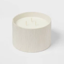 Textured Straight Side Ceramic Warm Cider & Cinnamon Candle White - Threshold™ -Home Deals Store GUEST 913d534b 649d 4c6d 9f5e ee9feea56dbd