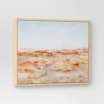 16" X 20" Warm Colors Landscape Framed Canvas Natural - Threshold™ 2 16" X 20" Warm Colors Landscape Framed Canvas Natural - Threshold™ - Image 2