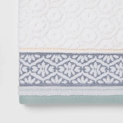 Pattern Filled Stripe Towel Blue - Threshold 2 Pattern Filled Stripe Towel Blue - Threshold - Image 2