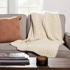 Chunky Knit Reversible Throw Blanket - Threshold™ -Home Deals Store GUEST b04cf30c e385 47a6 b25b 6cea8b96bae5