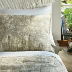 Standard Floral Print Trad Cotton Voile Lofty Quilt Sham Green - Threshold™ -Home Deals Store GUEST bf71adc4 05df 450f bbec e4fe8094f052