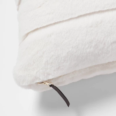 Oversized Oblong Faux Fur Channeled Decorative Throw Pillow - Threshold™ 3 Oversized Oblong Faux Fur Channeled Decorative Throw Pillow - Threshold™ - Image 3