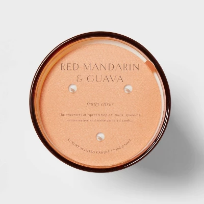 Colored Vase Glass With Dustcover Mandarin & Guava Candle Orange - Threshold™ 4 Colored Vase Glass With Dustcover Mandarin & Guava Candle Orange - Threshold™ - Image 4