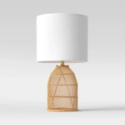 Rattan Diagonal Weave Table Lamp Tan - Opalhouse™ -Home Deals Store GUEST dae93eeb ddb7 44ce 88df 301a4b240217