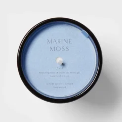 Colored Vase Glass With Dustcover Marine Moss Candle Blue - Threshold™ -Home Deals Store GUEST e5035607 20cd 4e66 bc9b 502503c48b69