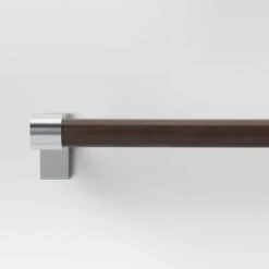 Dark Faux Wood Curtain Rod Nickel - Threshold™ -Home Deals Store GUEST f65030f0 7be0 425c 96b7 548c0d49cc46