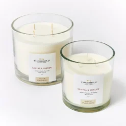 Clear Glass Santal & Ginger Candle White - Threshold™ Designed With Studio McGee -Home Deals Store GUEST f8468f42 e11b 4265 be90 0b4528f7c8a3